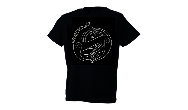 Black Urnes style t-shirt by Ian Ibæk Møller