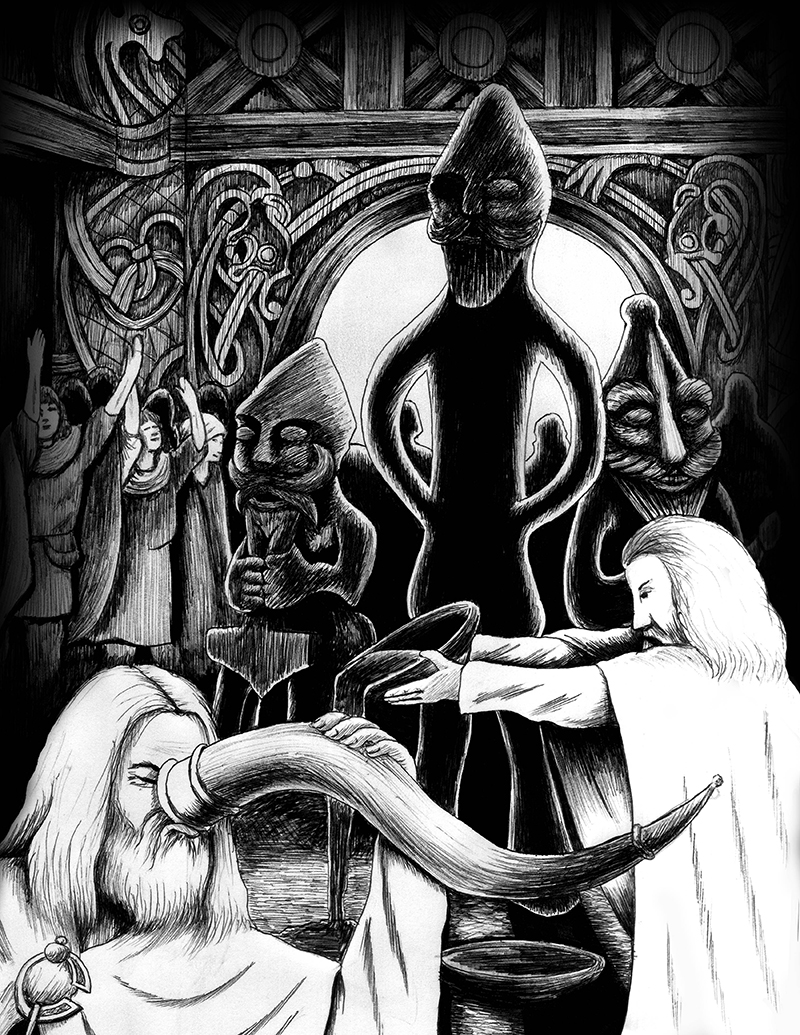 blot in the uppsala temple illustrated by Ian Ibæk Møller 2011