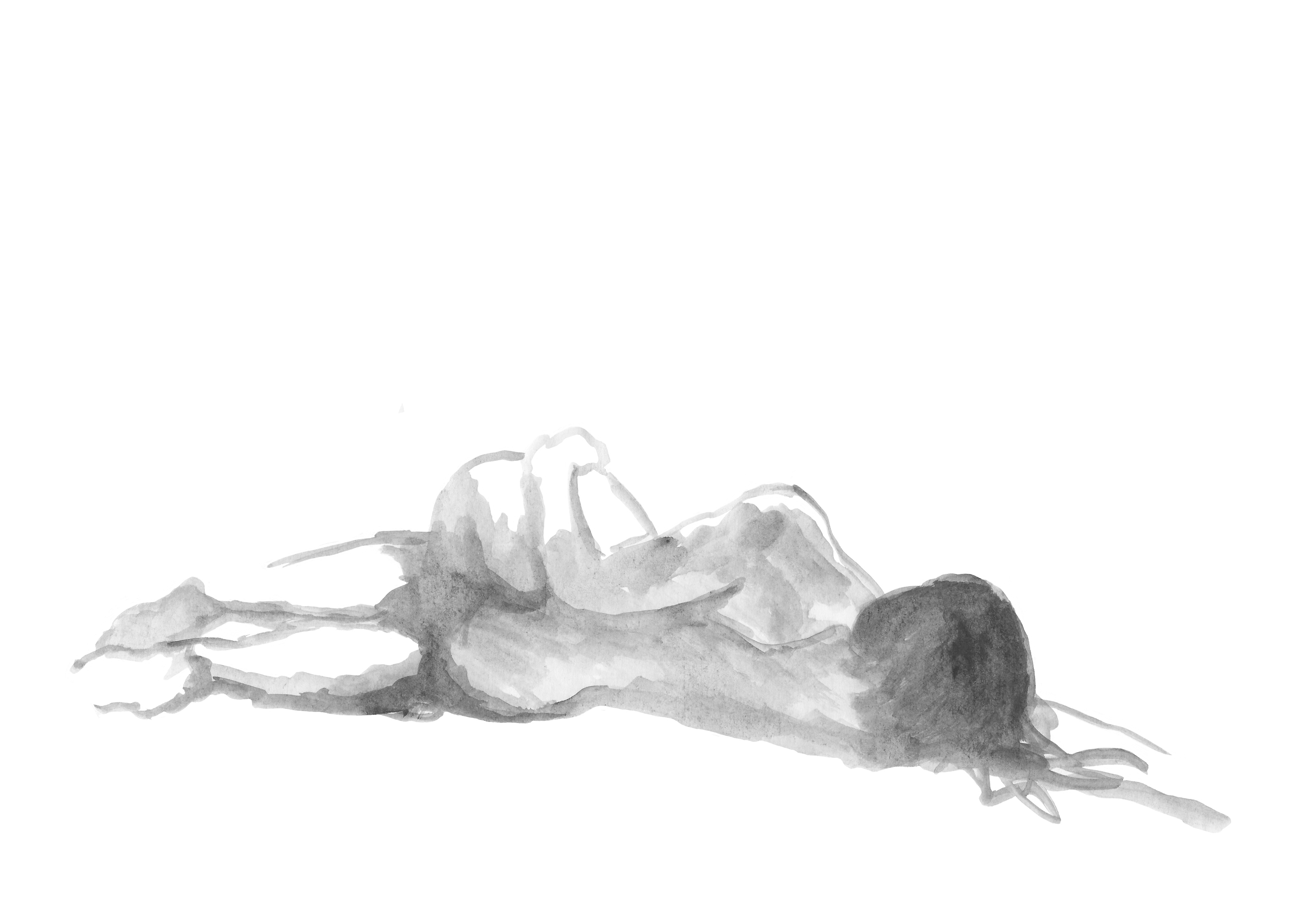 Croquis – Nøgen figur set bagfra